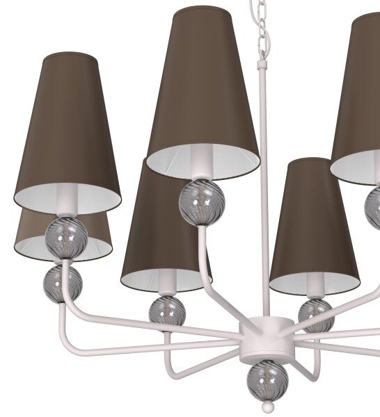Candelabru cu lanț GRENADA 8xE14/15W/230V gri