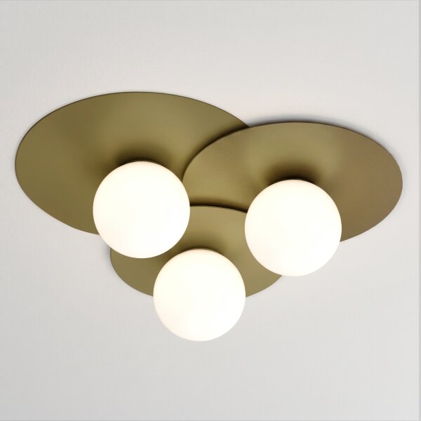 Plafonieră FLAT, 3xE27/15W/230V, 55x60 cm, auriu