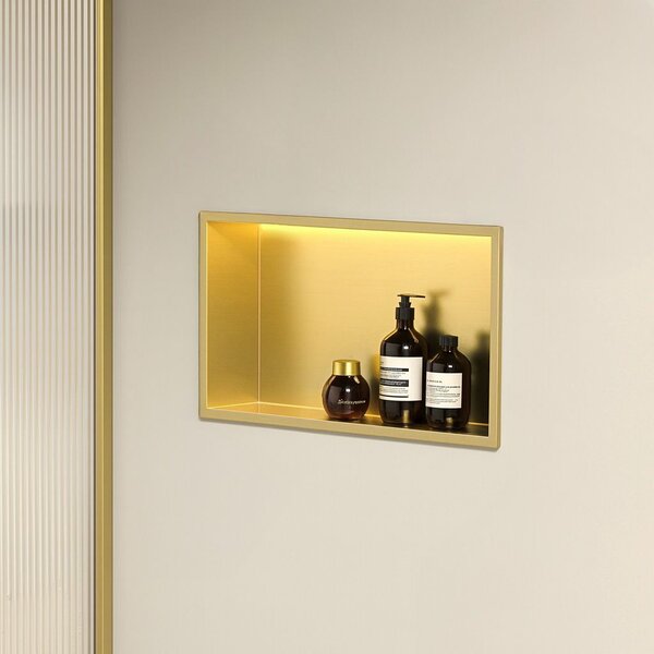 RAFT BAIE INCASTRAT PERETE LED 30x45 brush gold