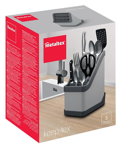 Suport pentru tacâmuri Metaltex Keep-Tex, negru