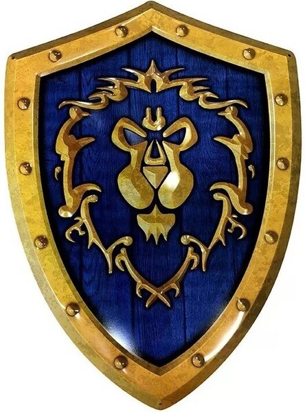 Placă metalică World of Warcraft - Alliance Shield, (28 x 38 cm)