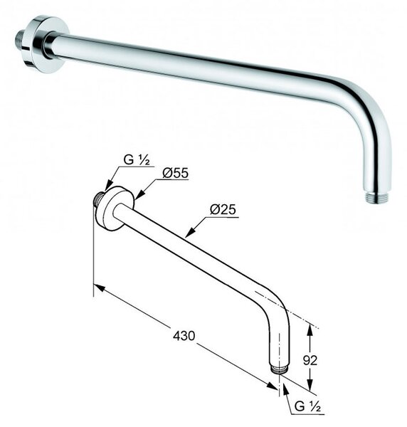 Set de dus, Kludi, Bozz, 7 in 1, crom