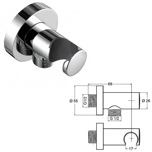 Set de dus, Kludi, Bozz, 7 in 1, crom