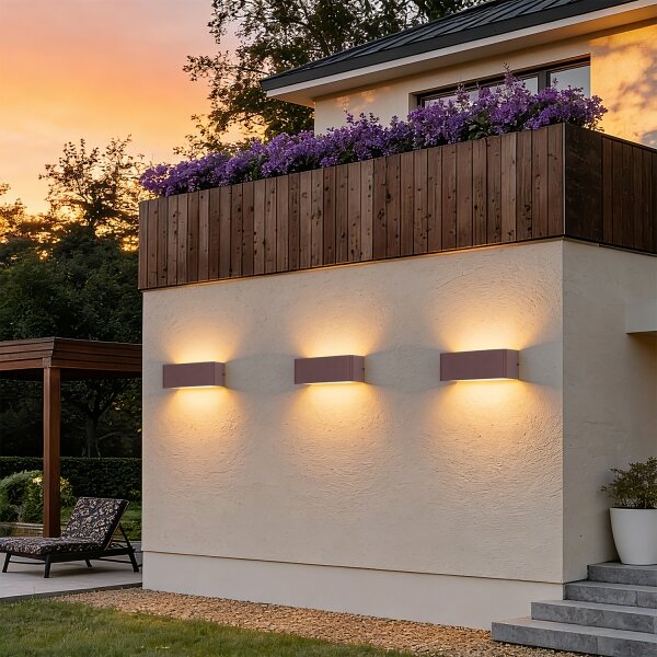 Brilagi - Aplică de perete LED DONNANI, 7W, 230V, 20 cm, maro, IP44