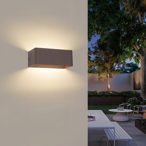 Brilagi - Aplică de perete LED DONNANI, 7W, 230V, 20 cm, maro, IP44