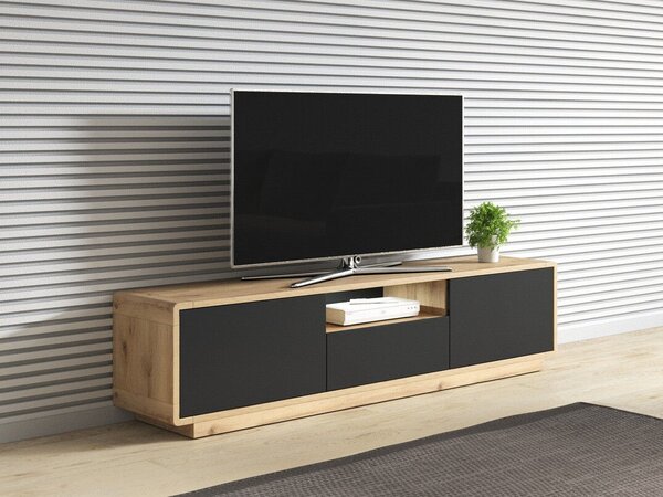 Comodă TV Deltese 106Stejar, Negru mat, 18x5x4cm