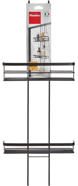 Raft de baie de agățat cu două nivele Metaltex Origin, negru