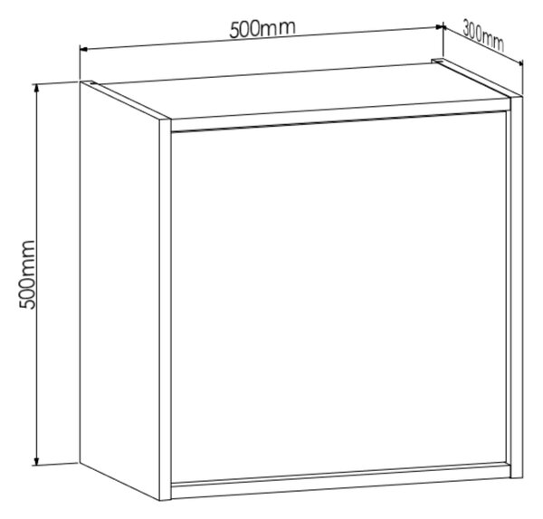 Strama Erin dulap 50x30x50 cm laterala pe perete alb-stejar 26.200.77