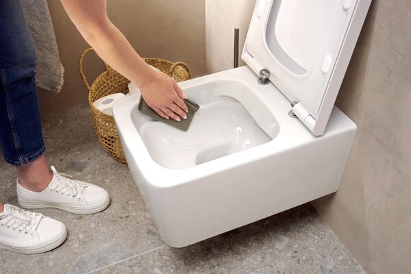 Hansgrohe EluPura Q vas wc cu capac soft-close agăţat fără margine alb 62023450