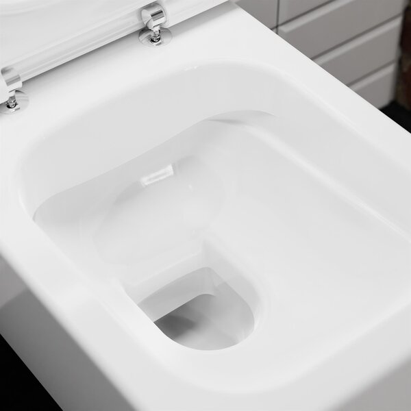 Hansgrohe EluPura Q vas wc cu capac soft-close agăţat fără margine alb 62023450