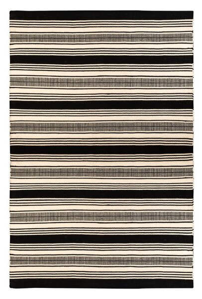 Covor reversibil pentru exterior din plastic reciclat Green Decore Zambezi, 80 x 180 cm, alb-negru