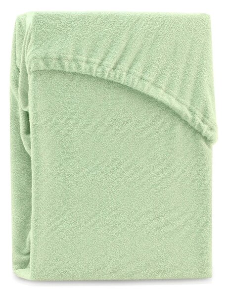 Cearșaf elastic pentru pat dublu AmeliaHome Ruby Siesta, 180-200 x 200 cm, verde deschis