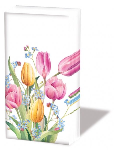 Servetele de masa Tulips, 10 bucati, 21.5x22 cm