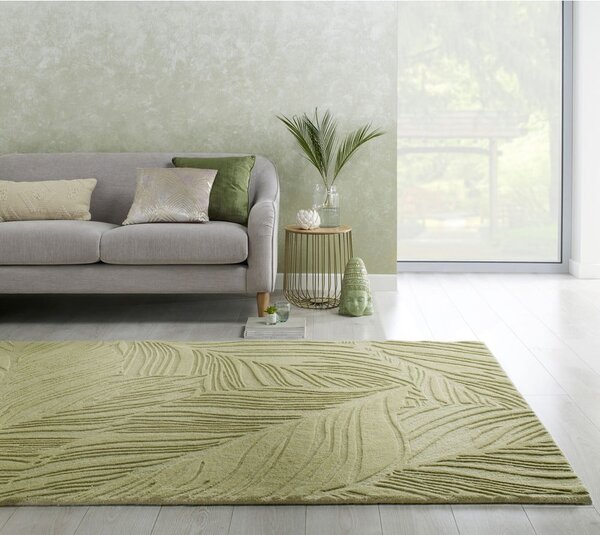 Covor verde din lână 200x290 cm Lino Leaf – Flair Rugs