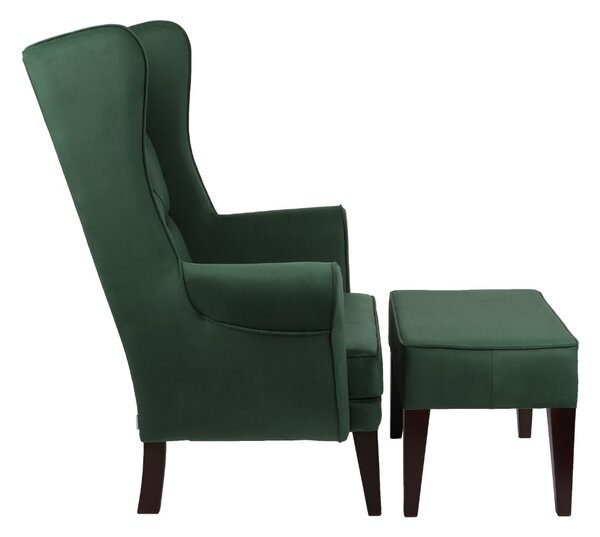 Set: Fotoliu Wingback Chesterfield + Taburet Wingback