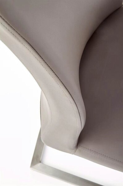 Scaun OPAL, gri/crom, piele ecologica/metal, 44x45x101 cm