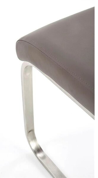 Scaun OPAL, gri/crom, piele ecologica/metal, 44x45x101 cm