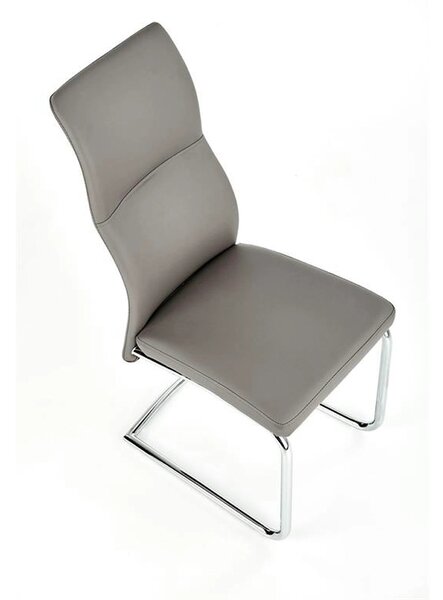 Scaun ARCO, gri/crom, piele ecologica/metal, 46x47x100 cm