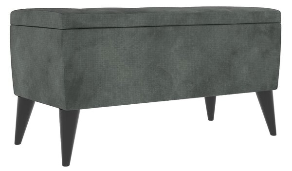 Bancheta haaus Mera, cu spatiu depozitare, Menta, Stofa, 80 x 37 x 42 cm