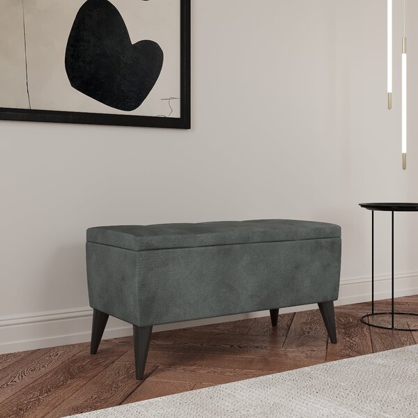 Bancheta haaus Mera, cu spatiu depozitare, Menta, Stofa, 80 x 37 x 42 cm