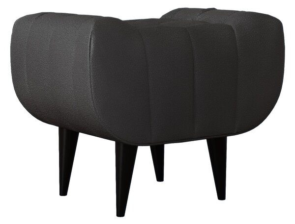 Taburet haaus Atlas, Negru,tapiterie mixta cu piele naturala, 60 x 40 x 47 cm