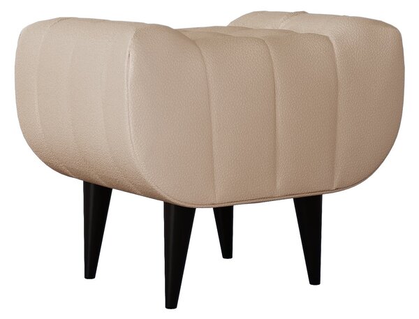 Taburet haaus Atlas, Crem deschis,tapiterie mixta cu piele naturala, 60 x 40 x 47 cm