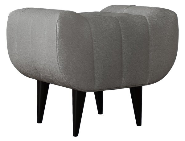 Taburet haaus Atlas, Gri grafit,tapiterie mixta cu piele naturala, 60 x 40 x 47 cm