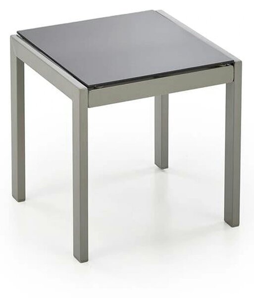 Set gradina EMBOLO, negru/gri, metal/panza, cu masuta si 2 sezlonguri