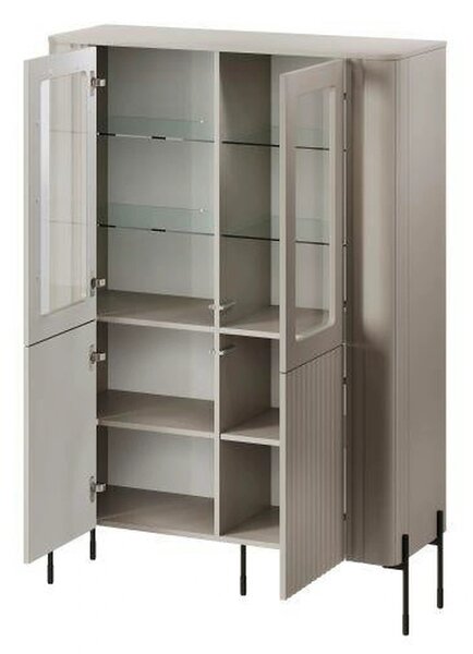 Vitrina VERA, casmir, PAL laminat/sticla, 110x40x160 cm
