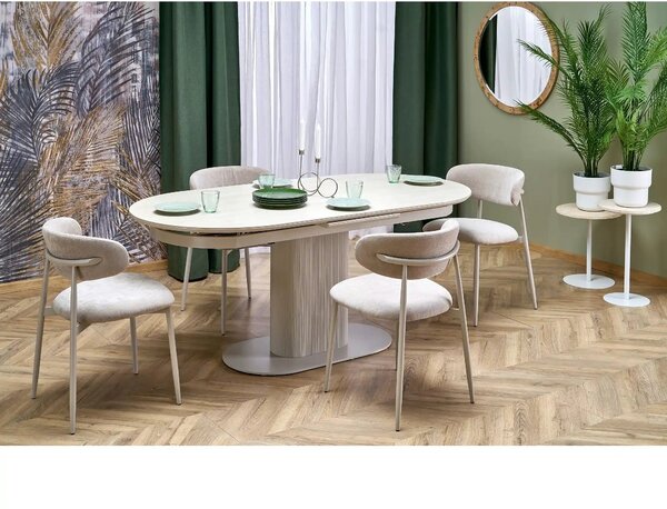 Masa extensibila FALONE, travertin/casmir, piatra sinterizata/metal, 1