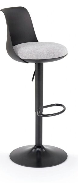 Scaun bar H127, negru/gri, stofa clasica/polipropilena/metal, 40x46x88