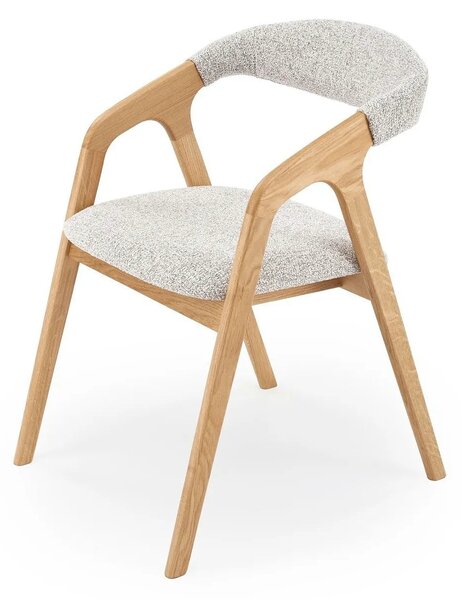 Scaun BUENO, gri deschis/stejar, stofa/lemn, 52x62x72 cm