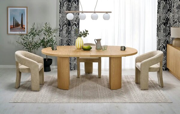 Masa extensibila GARIBALDI, stejar natural, PAL laminat/furnir, 120/20
