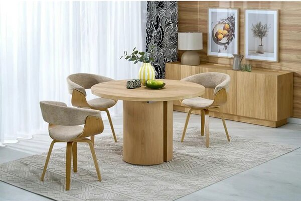 Masa extensibila GARIBALDI, stejar natural, PAL laminat/furnir, 120/20