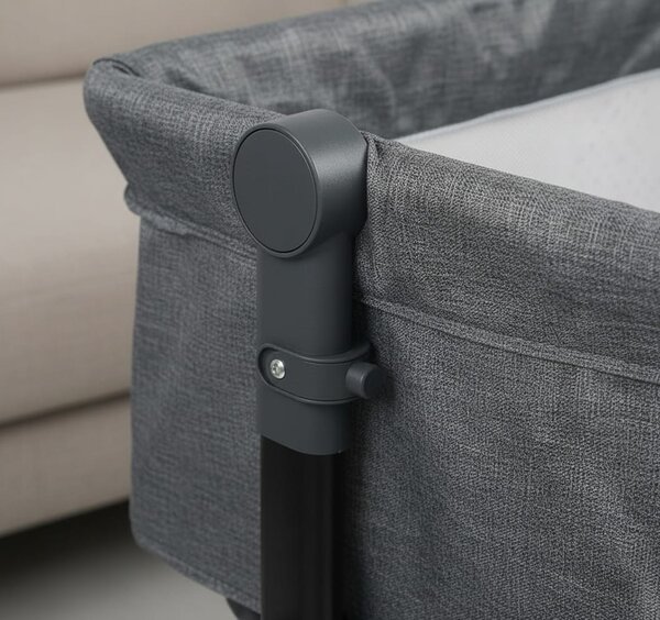 Pătuț Co-Sleeper Reglabil pentru Bebeluşi, Poliester + Metal, cu Roti și Coș
