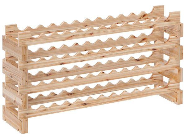 Suport Vinuri 4 Rafturi Lemn Brad Rustic, Design Modular Stabil