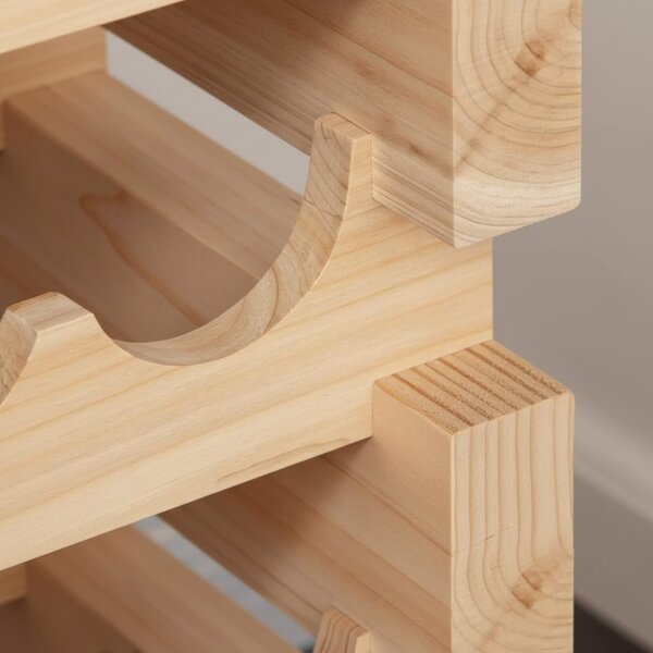 Suport Vinuri 4 Rafturi Lemn Brad Rustic, Design Modular Stabil