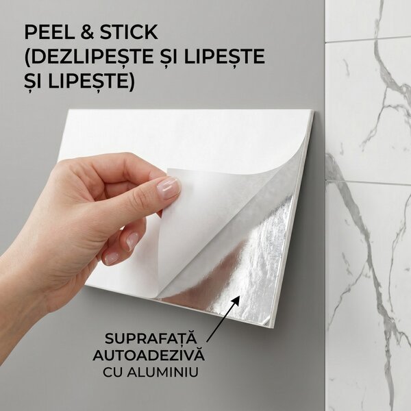 Set 10 x Placi Decorative Imitatie Marmura, Grosime 2mm
