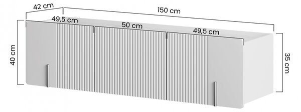 Dulap TV Malmi 150 cm suspendată - negru mat / negru