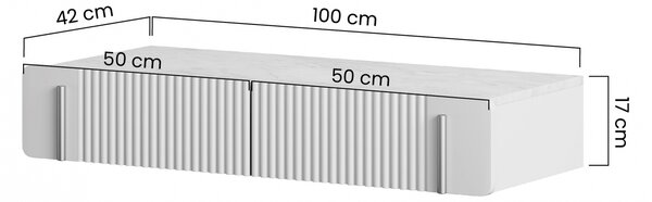 Masă de machiaj suspendată cu sertare Malmi 100 cm - cașmir / crema bianca / negru