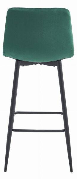 Scaun de bar POZZA VELVET cu picioare negre, verde inchis