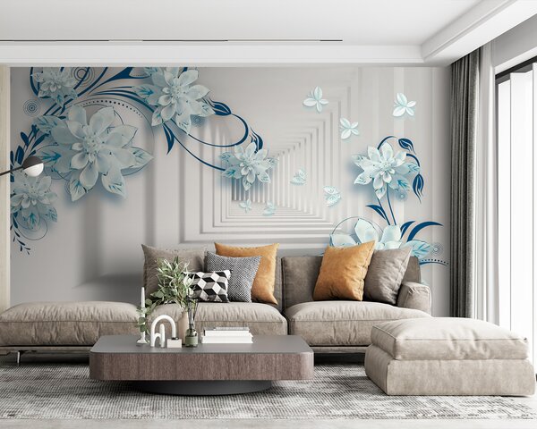 Fototapet Flori delicate și fluturi grațioși, Fototapet flori, Fototapet populare, u21861v1 - Tapeko.ro