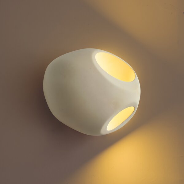 Lampă de perete Japandi Crem Rotundă 28cm - Pietra