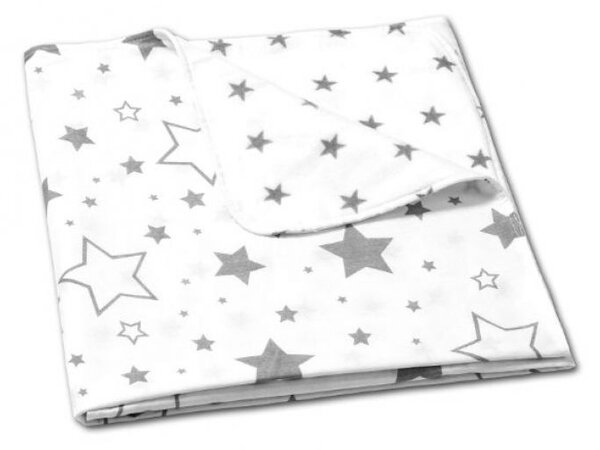 Set 2 paturici duble din bumbac si flanel 100x75 cm Kidizi Mint Stars