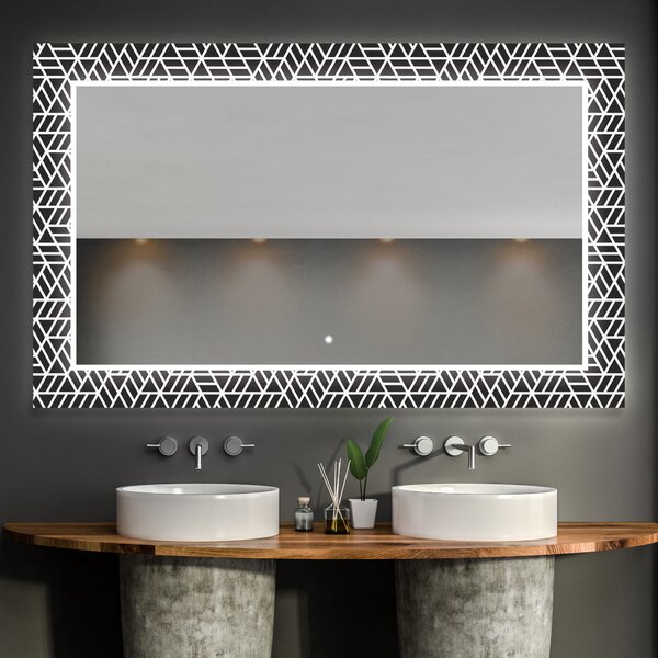 Oglindă decorativă cu iluminare de fundal pentru baie - Triangless