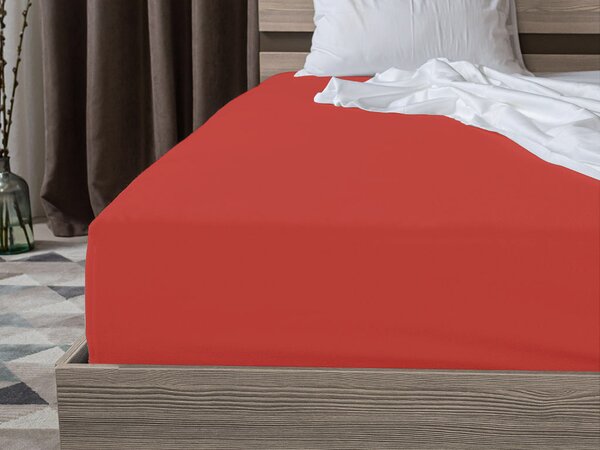 Cearsaf Jersey EXCLUSIVE cu elastic 90x200 cm rosu Gramaj (densitatea fibrelor): Lux (190 g/m2)