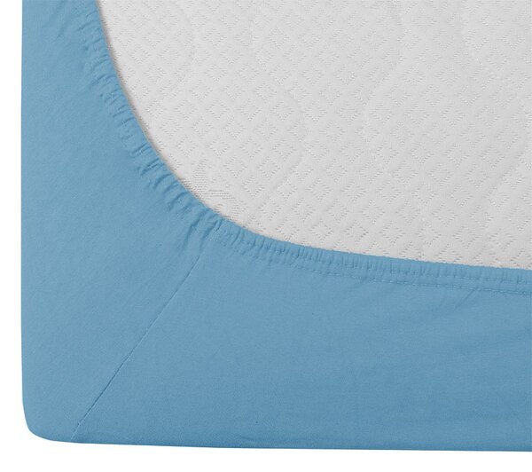 Cearsaf Jersey EXCLUSIVE cu elastic 90x200 cm albastru deschis