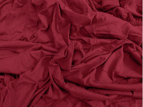 Cearsaf Jersey EXCLUSIVE cu elastic 90x200 cm visiniu