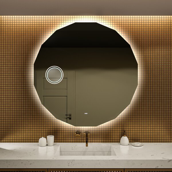 Oglindă rotundă de baie cu iluminare LED112