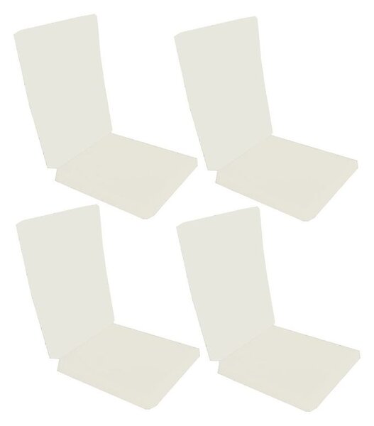 Set 4 perne decorative pentru scaun de bucatarie cu spatar, dimensiune sezut 42x40 cm, spatar 42x50 cm, culoare alb